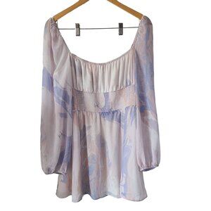 Aritzia Wilfred US Size XL Bella Style Dress Light Birch Pale Sky Mini *Altered*